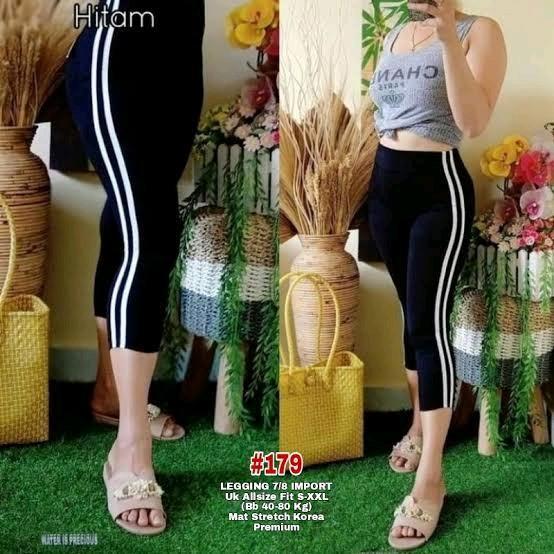 Celana Leging Impor 7/8 By Pantyhose Dan Polos Bahan Dan List Tebal Nyman Streatch Legging Dewasa Ka
