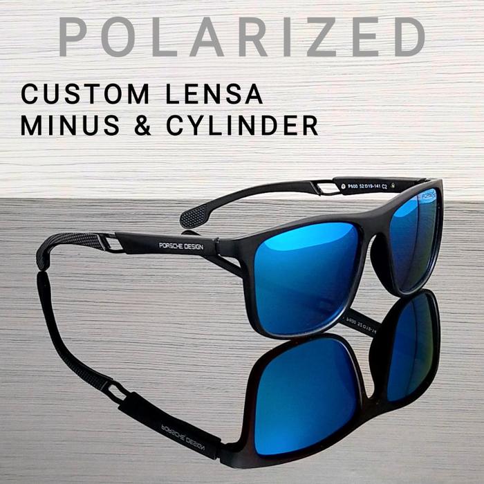 KACAMATA PRIA SPORT PORSCHE AKSESORIS MINUS PHOTOCROMIC POLARIZED ANTISILAU ANTIRADIASI FRAME POLYCA
