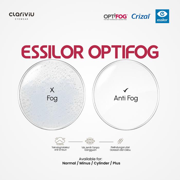 ESSILOR OPTIFOG / Lensa Essilor Anti Fog Anti Embun