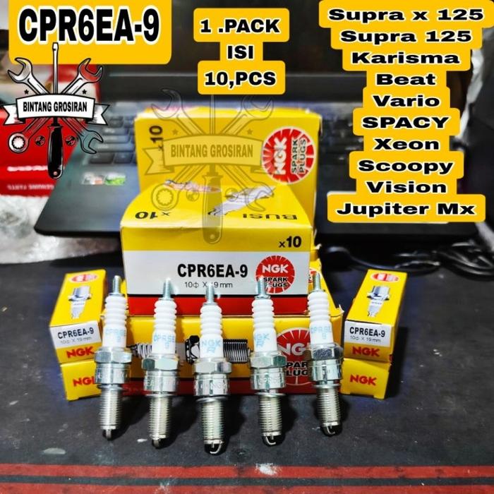 BUSI NGK CPR6EA ASLI ORIGINAL PACK isi 10 pcs (10) KUALITAS ASLI ORIGINAL NGK Busi