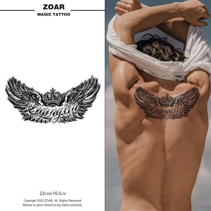 DOOSIN-Y34 Stiker Tato Temporary Semi Permanen【Kombinasi bunga dada】Tahan lama Tattoo menempel dekor
