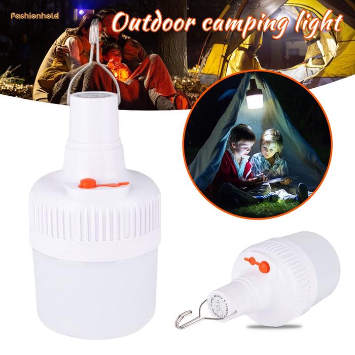 2mode Lampu Bohlam Kecil Portabel Dengan Pengait Rechargeable Senter
