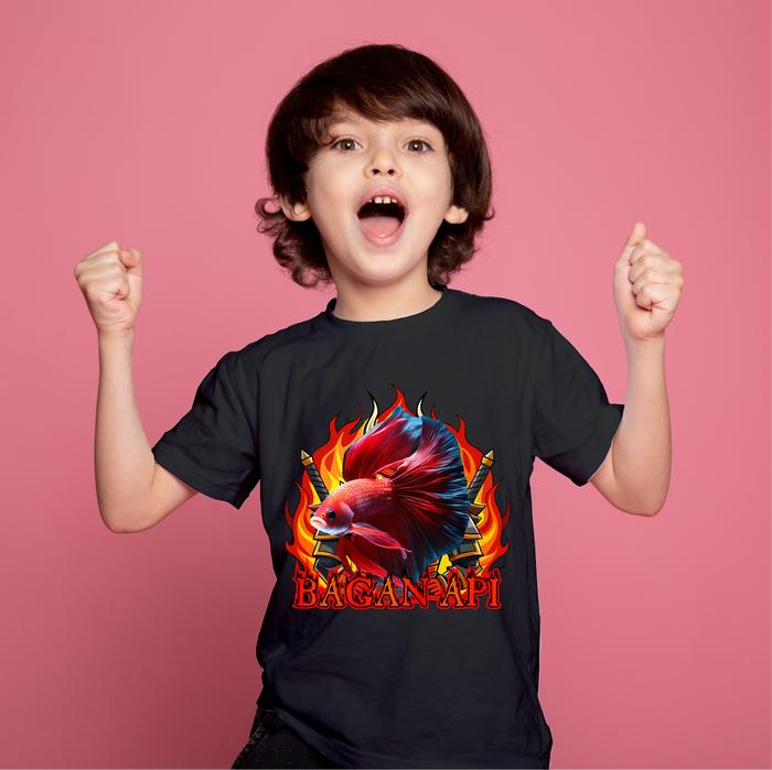 KAOS ANAK IKAN CUPANG PETARUNG BAGAN API PAKE NAMA / baju anak laki laki / kaos anak laki laki / kao