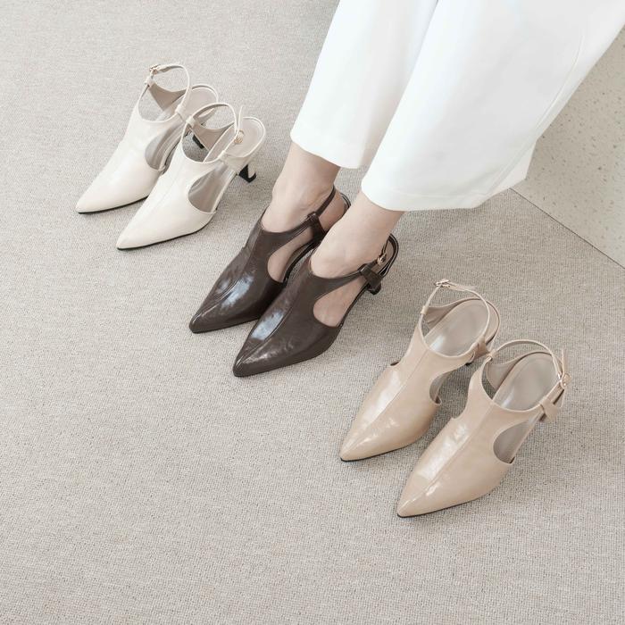 Zode Violin Heels | Sepatu Sandal Flat Shoes Mules Wanita Hak Tinggi 7 cm | Coffe, Ivory, Nude