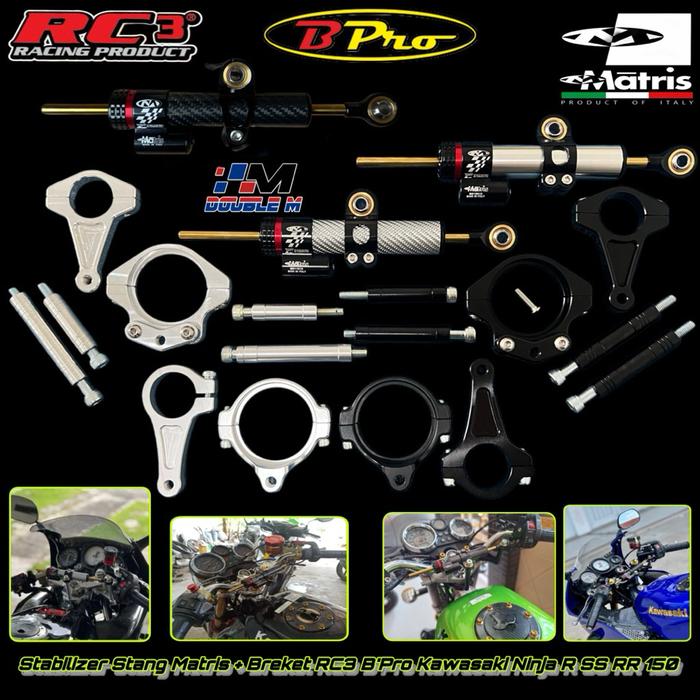 Stabilizer Stabiliser Steering Damper Stang Matris Kawasaki Ninja R RR SS ZX 150 cc