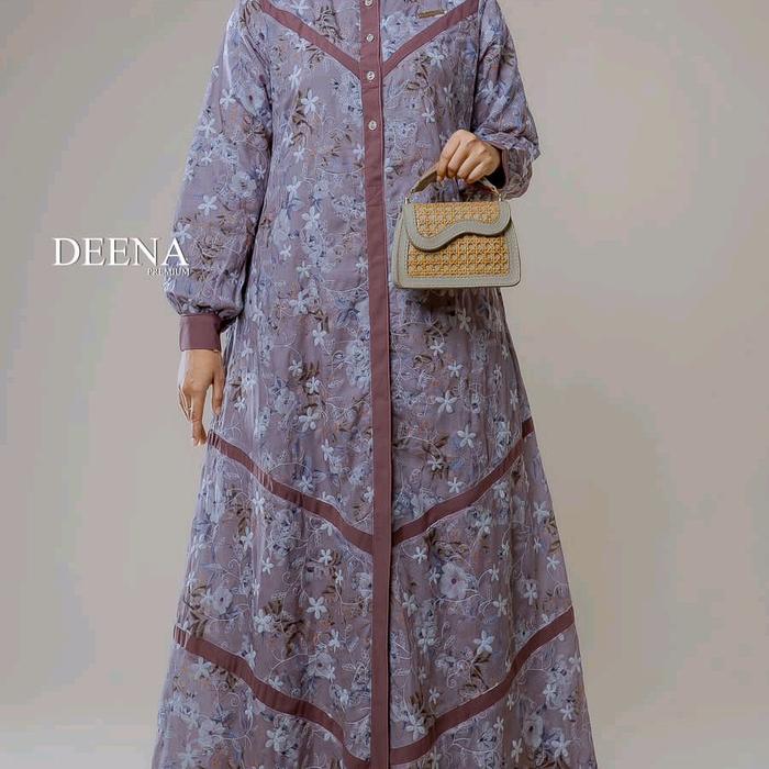 Gamis Bordir Deena Nabe Premium Terbaru Katun Dress Wanita Nabe Original
