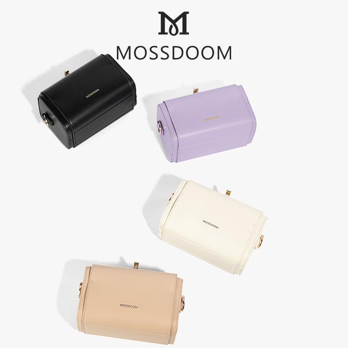 Mossdoom Tas Wanita Bexley Bag Tas Kotak Elegan Tas Selempang Desain Kunci Warna Solid