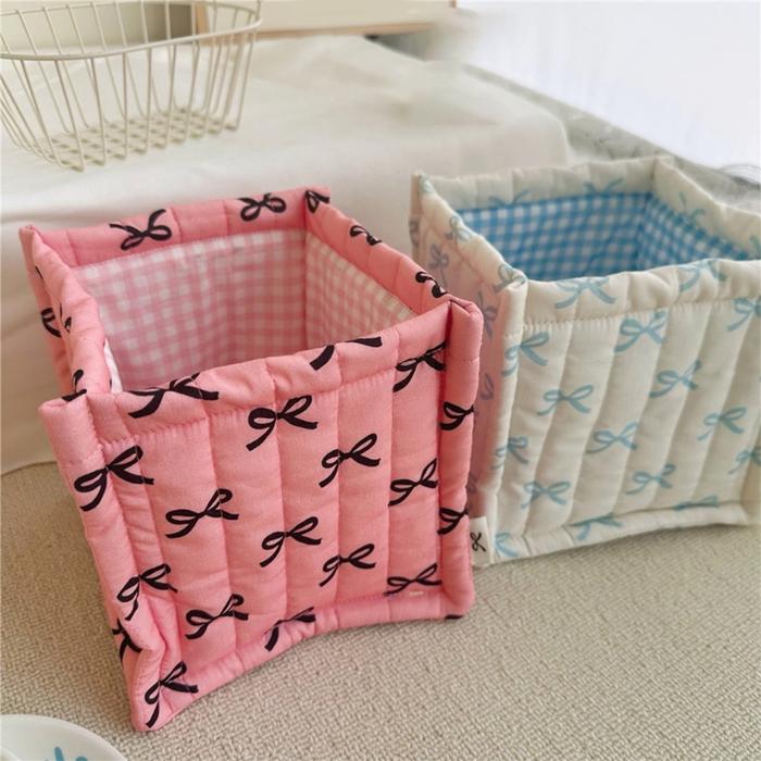Cotton Quilted Storage Basket Convenient for Desk Organization In Any Room