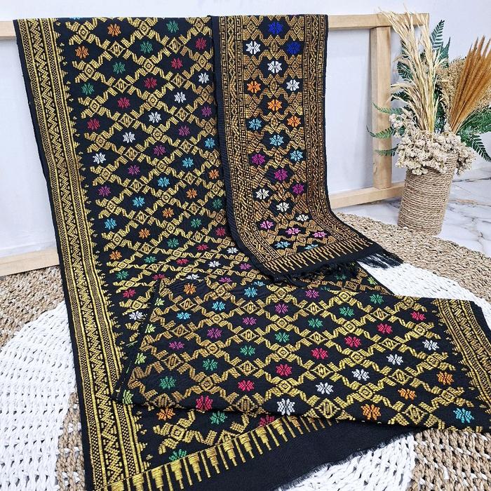 KAIN TENUN SONGKET LOMBOK MOTIF SUBHANALE LEPANG SET SELENDANG