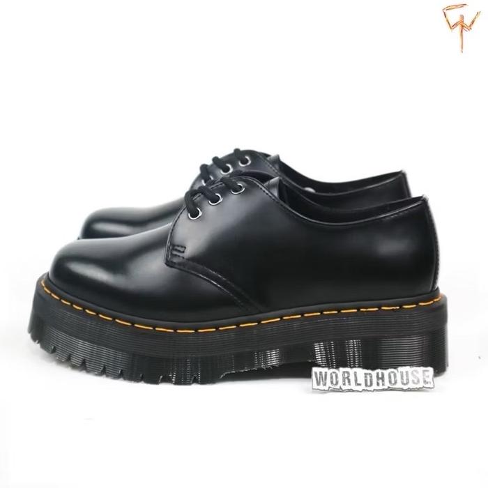 Dr Martens 3 Eye Quad Black 1461 Polished Smooth Docmart