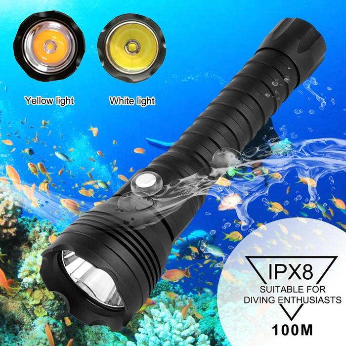 Asafee A28 Senter Selam LED Xhp70,2 Obor Taktis Lampu Kuning/Putih