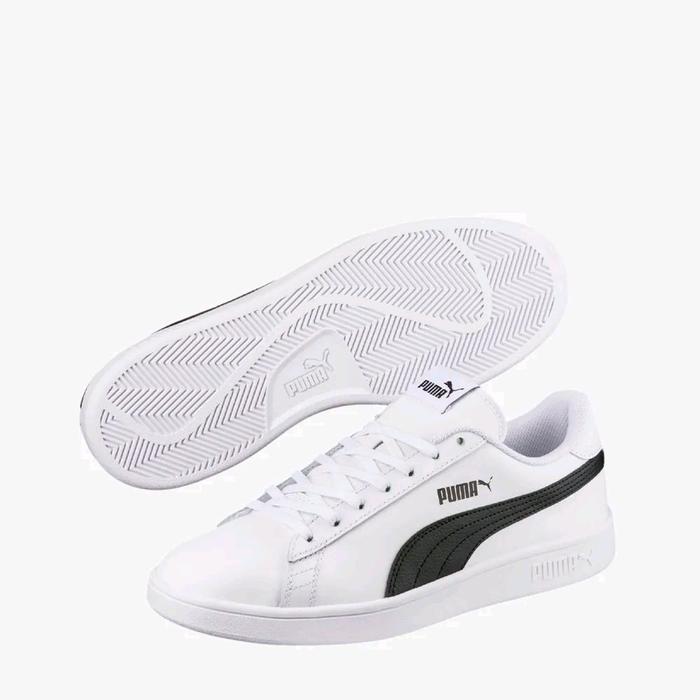 Sepatu Puma Smash v2 L Men's Sneaker Shoes - White PMA365215-01 100% Original