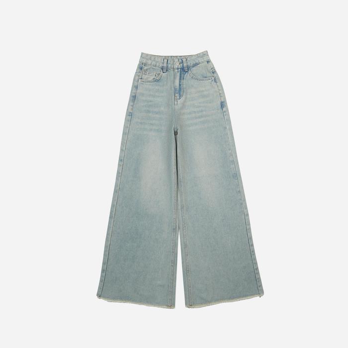 Elaris Jeans - Wide Leg Jeans Unfinished Regular | Celana Jeans Wanita Pria Unisex Longgar Artic