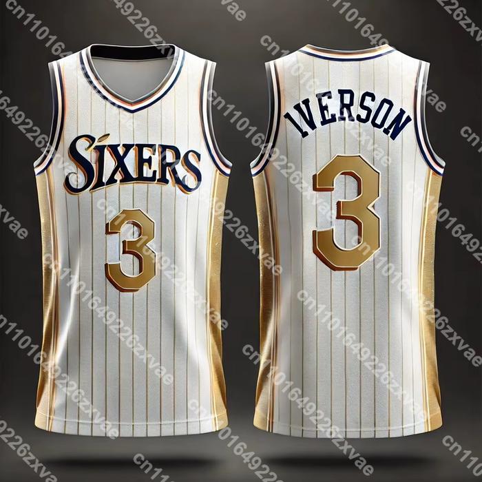 2025-26 Iverson Creative Jersey Golden Style Basketball Jersey Iverson Fans No.3 Jersey Adult Childr