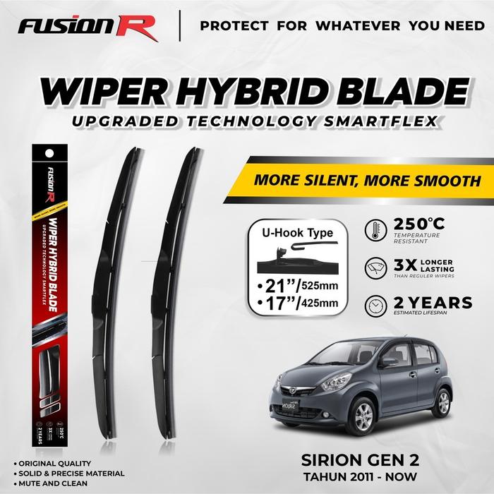 Fusion R Wiper Kaca Mobil Daihatsu Sirion Karet Wiper Frameless Hybrid Blade Set Premium