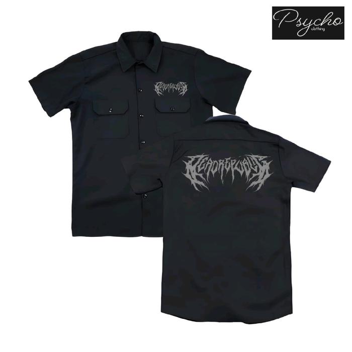 kemeja pendek PDH workshit hitam Harley Davidson jaket pria