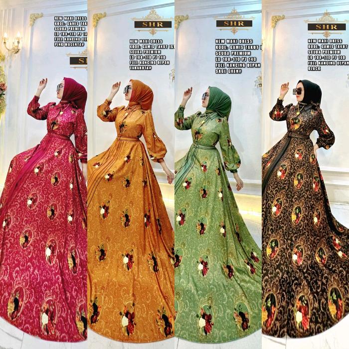 Falisha Dress Scuba Premium Full Kancing Original SHR