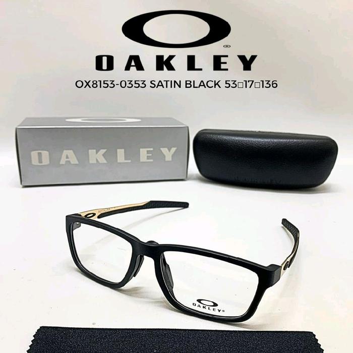 Oakley Kacamata OX8153-0353 Satin Black 53-17-136 dengan Case dan Kain Pembersih