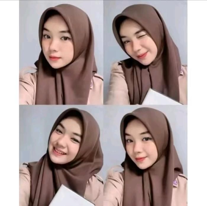 Hijab Segi 4 Anak Sekolah SMP dan SMA / Kerudung Segi Empat Basic Voal Polos Jahit Tepi Rapi Muslim 