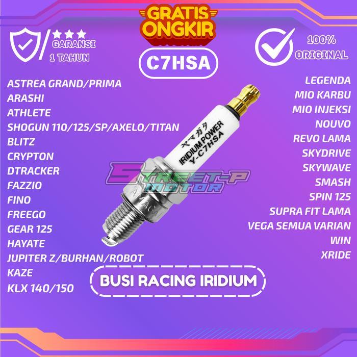 BUSI RACING SUPER IRIDIUM C7HSA MIO,GRAND,SUPRA FIT,SMASH,VEGA,JUPITER Z,LEGENDA,SHOGUN,SPIN125,HAYA