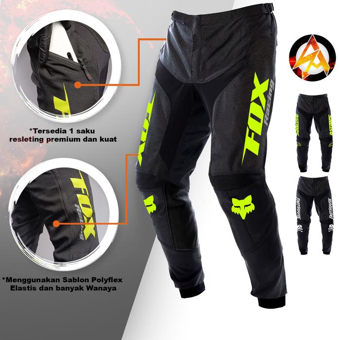 Celana Pants pakaian motor trail motocross motorcross cross trabas adventure enduro Hitam Black (Cel