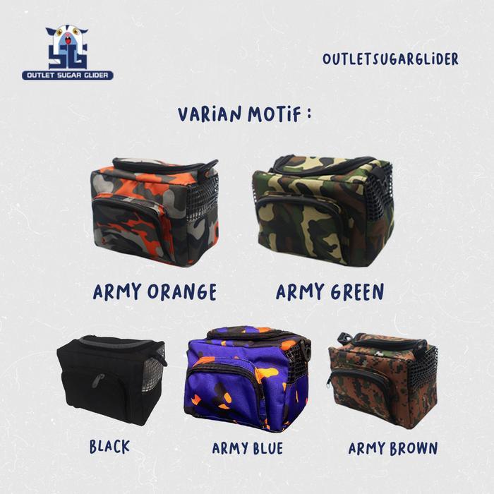 Travel Pouch Model Kubus Untuk Hewan Sugar Glider, Tupai Terbang Pasti Ori