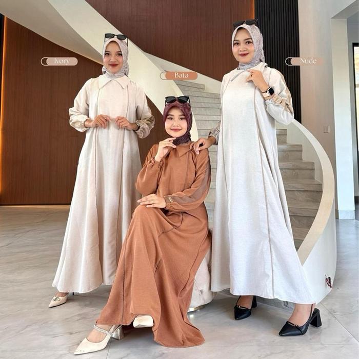 Omela Dress by Journey Scarves Gamis Kerah Klasik Elegan