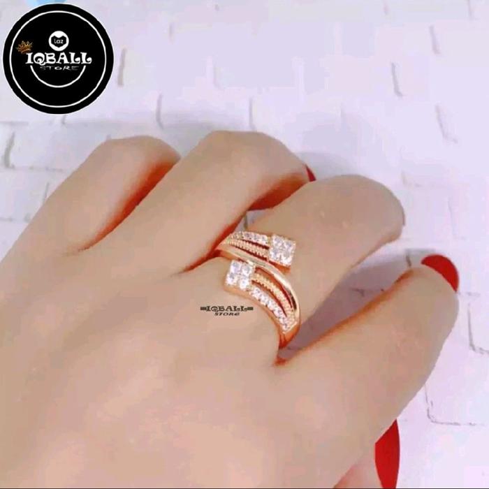 Cincin Kotak Permata Dua Terbauat Dari Koin Uang Logam Anti Luntur Dan Tidak Mudah Bekarat Dengan De