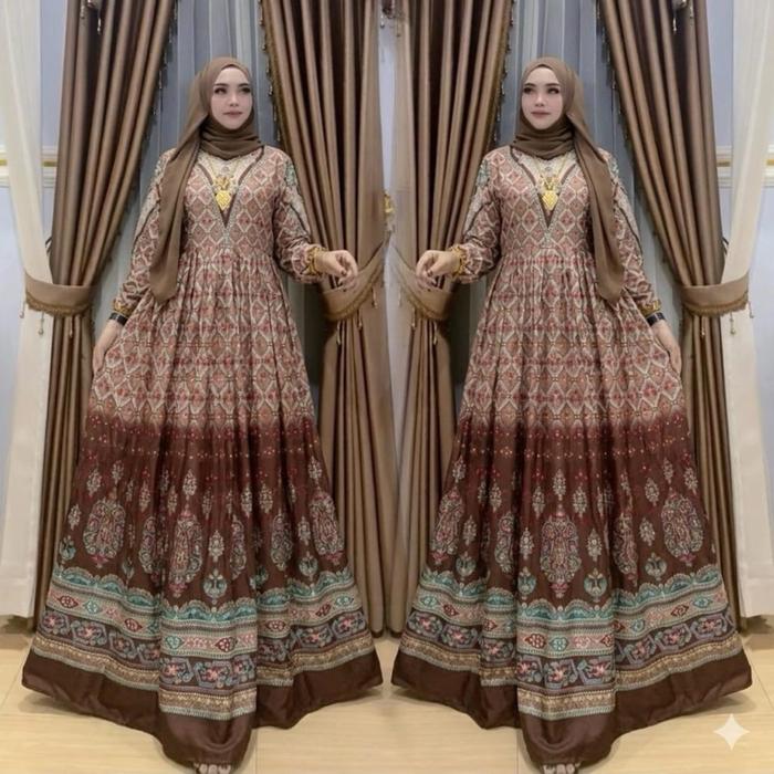Gamis Wanita Hindi Safira Set Hijab Muslim Dress Tebal Adem Original Free Ongkir