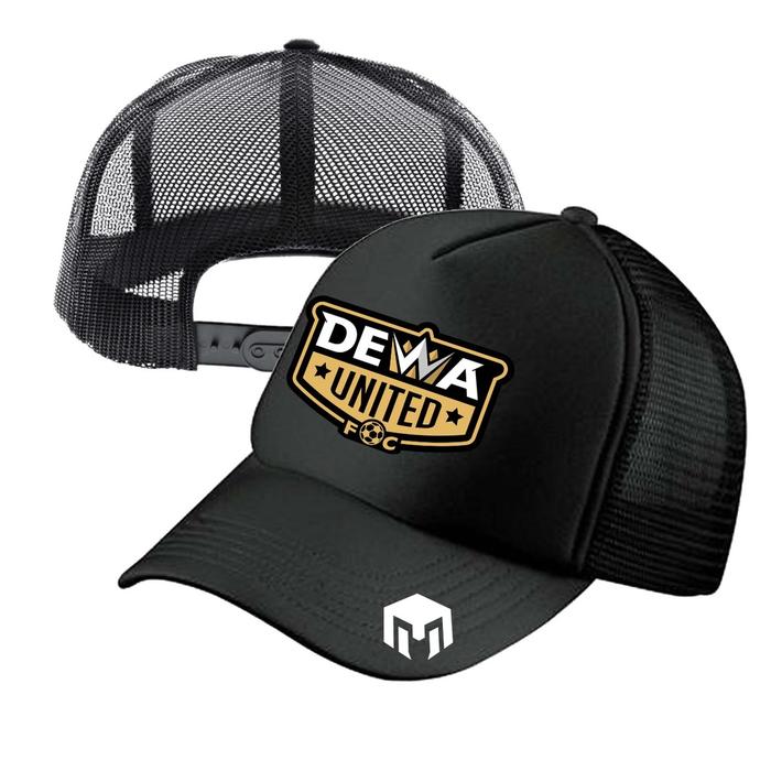 Topi DEWA UNITED FC Snapback Trucker Jaring Tangsel Warrior Topi Sablon Design DEWA UNITED FC Fans