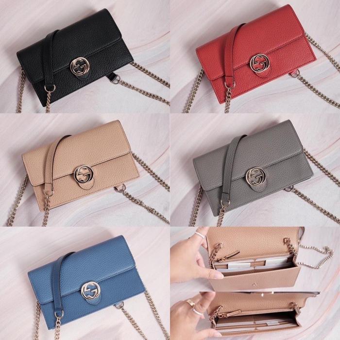 GUCCI WOC WALLET ON CHAIN INTERLOCK LGHW