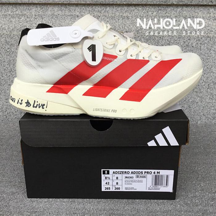Adizero Pro 4 White Better Scarlet JR6363 Running Shoes Sepatu Lari Sneaker (Size 36-46)