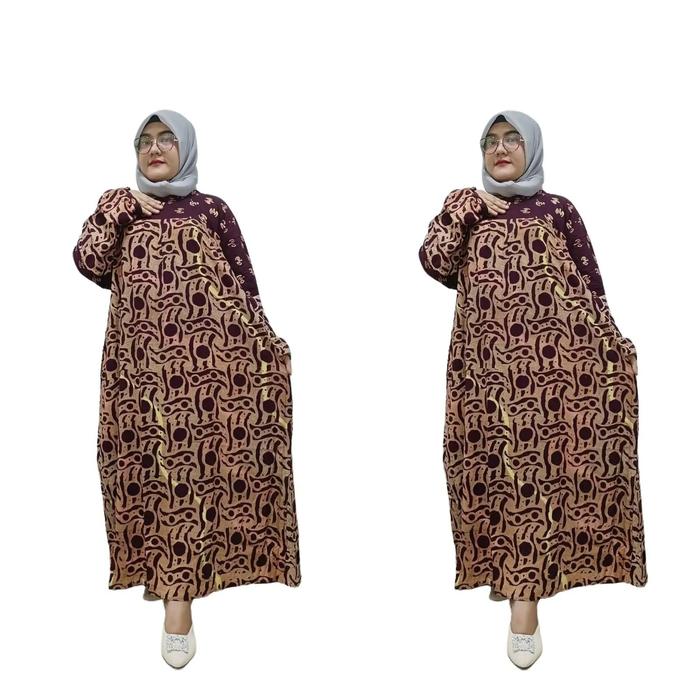 GAMIS BATIK JUMBO TALITHA LD 145 PB 135 motif Bunga Cantik Muslim Wanita Syari