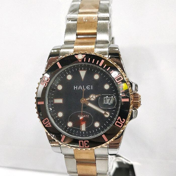 jam pria HALEI 8035 kombi rose gold