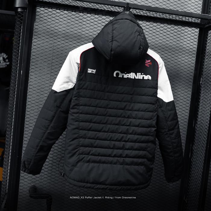 Oneonenine Ksr Jaket Puffer Nomad X3 Black White Series - Jaket Gelembung Motor Sport