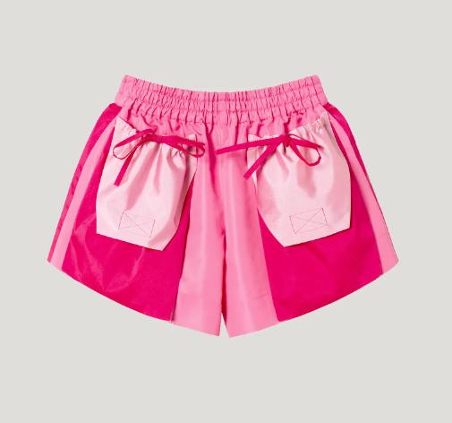 TANGAN WHIM Pink Ruched Shorts