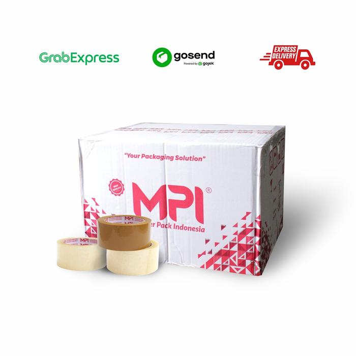 TERBARU Lakban Bening - Lakban Cokelat 48 mm x 100 Yard MPI 1 Dus isi 72 Roll
