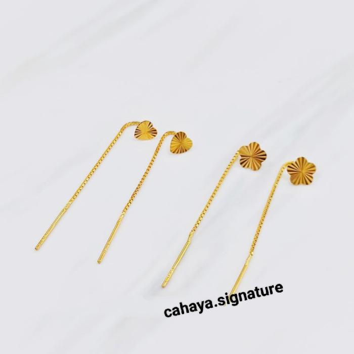 Anting Jarum Dewasa Perak 925 Lapis Emas 24K