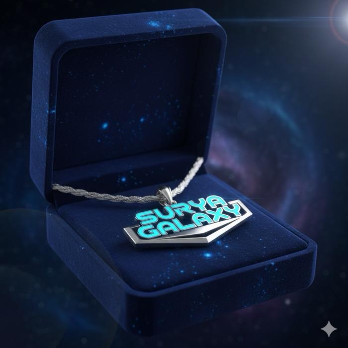 AKSESORIS KALUNG LIONTIN SURYA GALAXY ELEGAN PRIA DAN WANITA TITANIUM STAINLESS