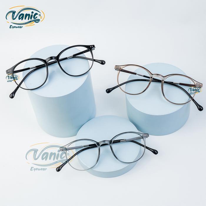 Frame Kacamata Lentur Bulat Pria Wanita Vnc2126 Pasti Ori