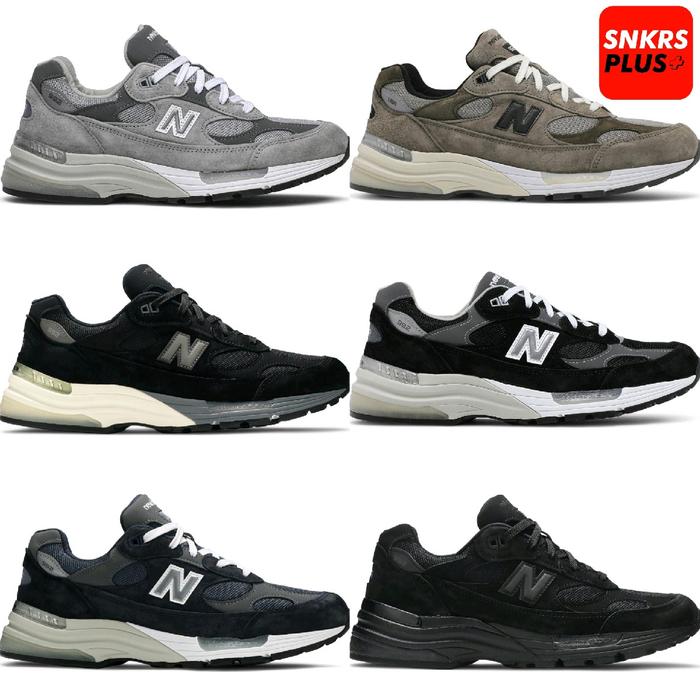 SEPATU SNEAKERS PRIA 992 MADE IN USA NAVY GREY TRIPLE BLACK GREY JJJJOUND