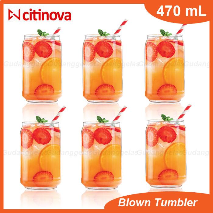 1 SET 6 PCS Gelas Beer Can Citinova/Gelas Can/Gelas Bir Can/Gelas Kaca/Beer Can Glass