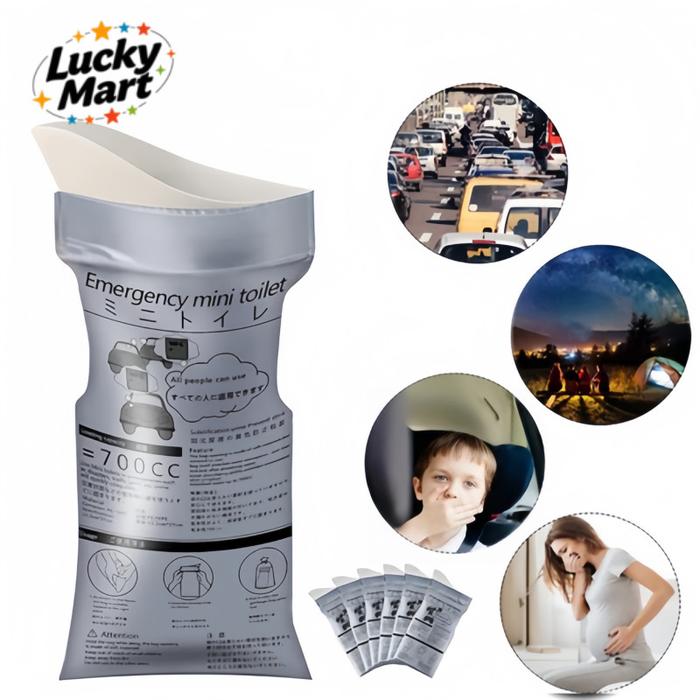 Kantung Urine Alat Pipis 700ml Urine Bag Toilet Portable Gel Kantong Pipis Urine Wanita Pria Portabl