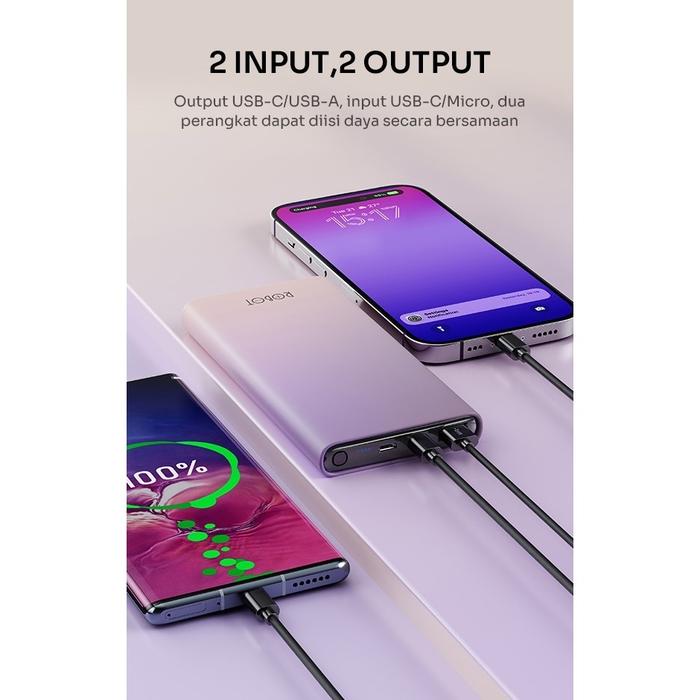 [HWARTZ] ROBOT POWERBANK 10000MAH RT11 20W FASTCHARGING