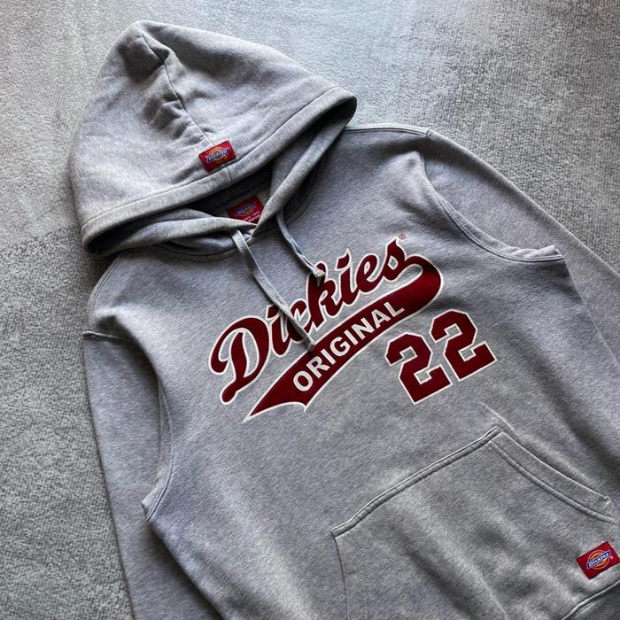 Dickies Original Velvet Hoodie Abu-abu dengan Nomor 22 dan Logo Dickies