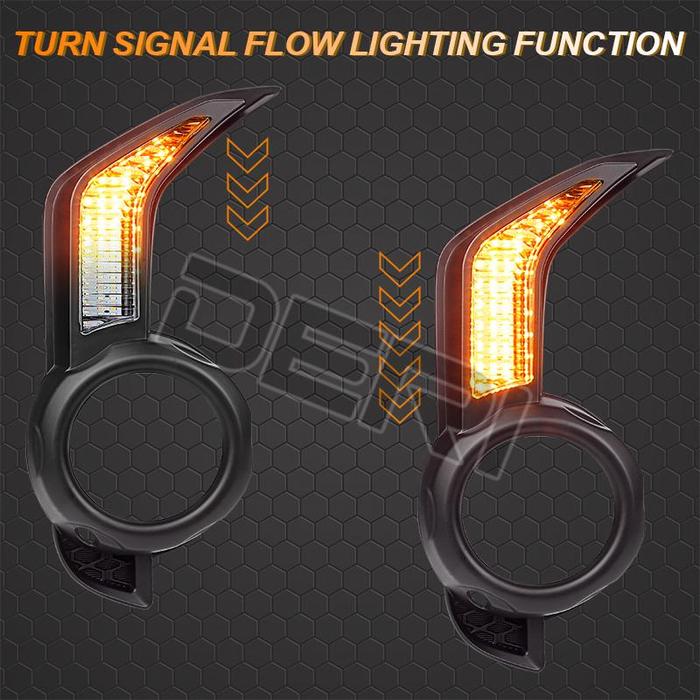 Lampu LED siang hari, lampu Amber, lampu kabut, lampu sisi mengalir,