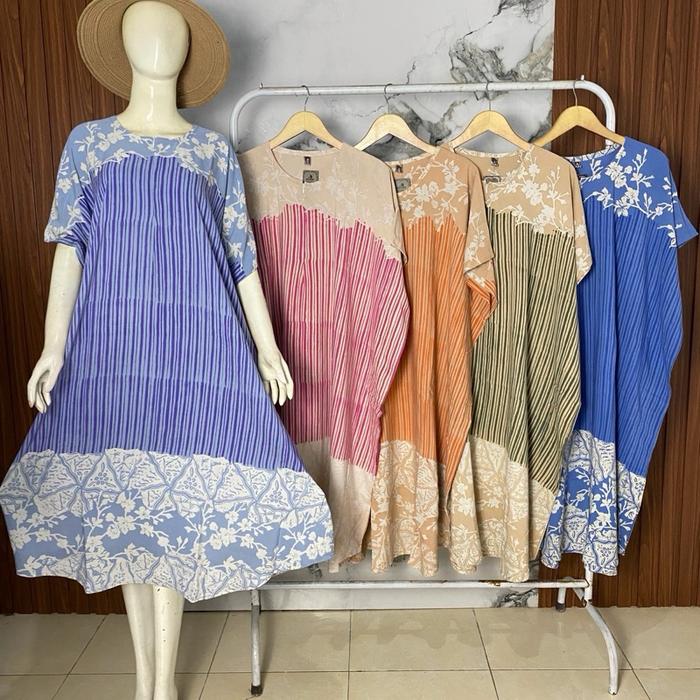 Daster Lowo Ekslusif Soft Liris Batik Cap Busui Lebar Dada 140 Panjang Baju 118 dengan Pilihan Warna