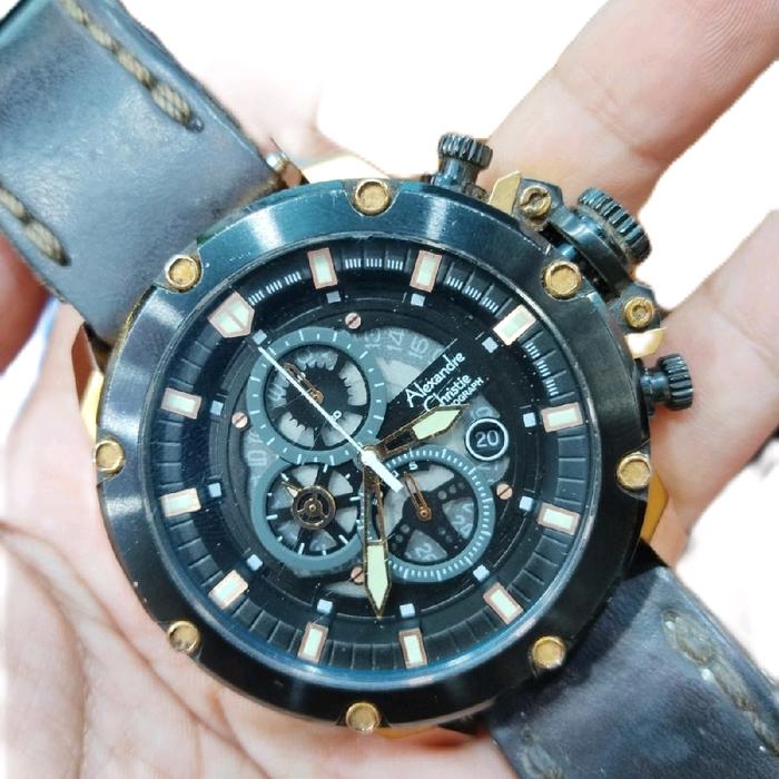 Alexandre christie 6416MC/ac 6416 chronograp kulit original bekas