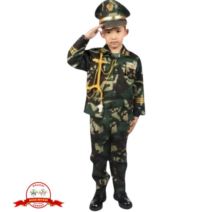 Baju Seragam Profesi Anak ABRI , TNI  / Baju Seragam Karnaval TK SD SMP ( COWOK  )  MERK KIJANG ORIG