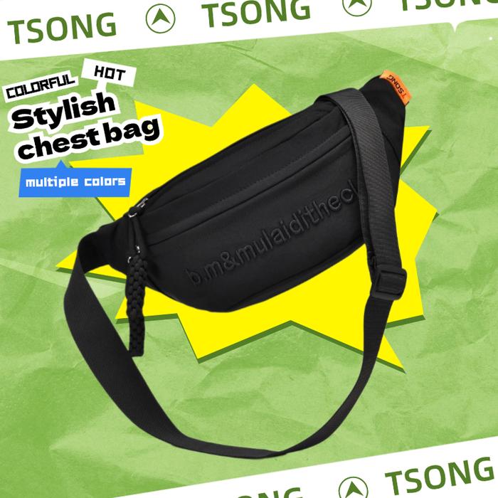 [d_diana_0805 link eksklusif ]TSONG Waist Fanny Pack untuk Pria Wanita Crossbody Waist Bag Pack Tas 